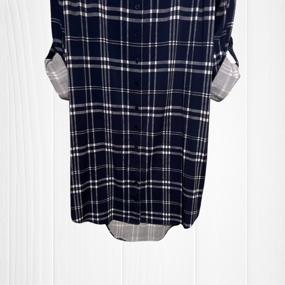 TORRID Navy Plaid Button-Up Dress (M/L) - Picture 5 of 16